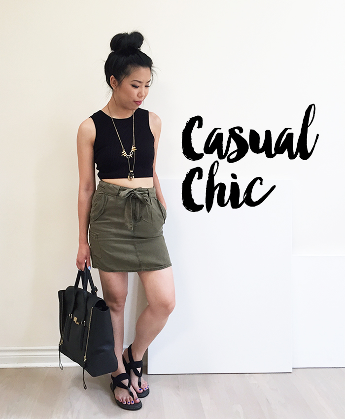 Casual Chic: H&M Knit Crop & Cargo Skirt – My Blanc Canvas